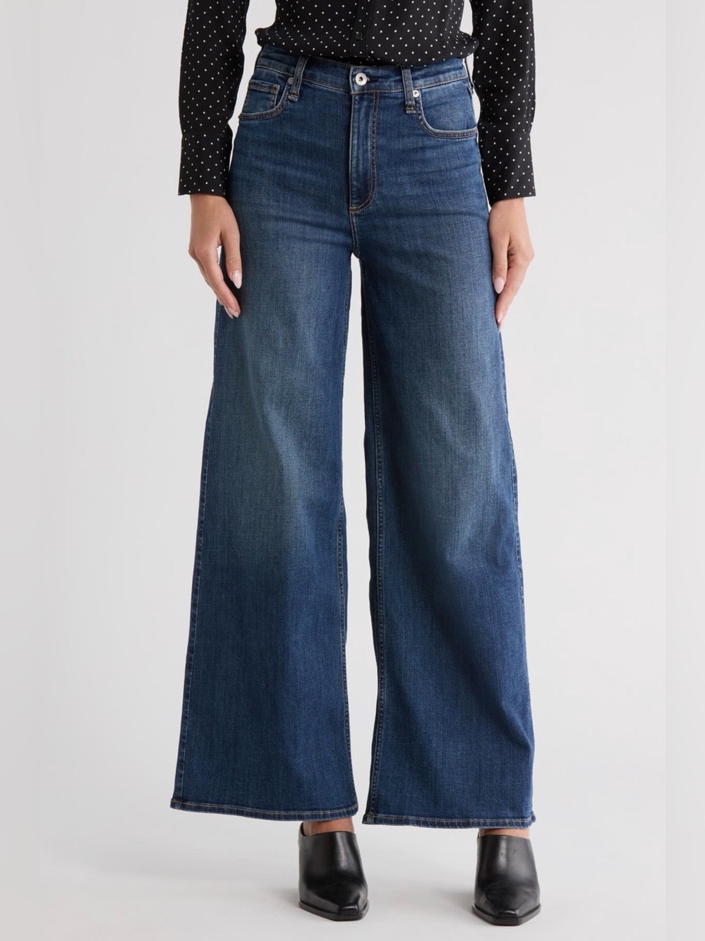 rag & bone Serena Full Length High Rise Wide Leg Jeans 30 Bogart Blue NWT